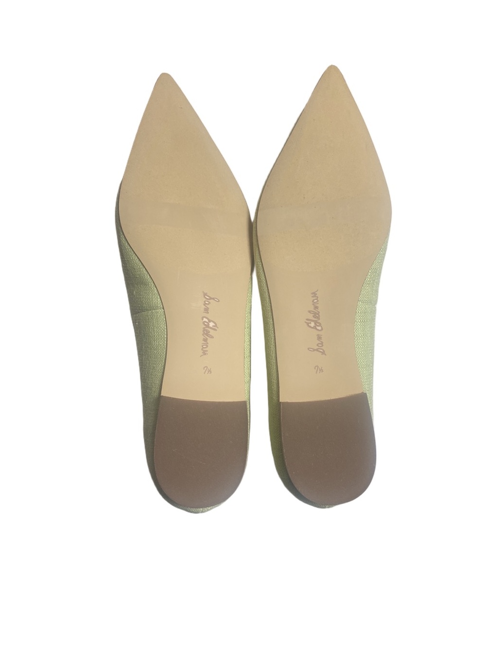 Sam Edelman Wanda Pointed Toe Flats Pistachio Linen 7.5 - Picture 2 of 5